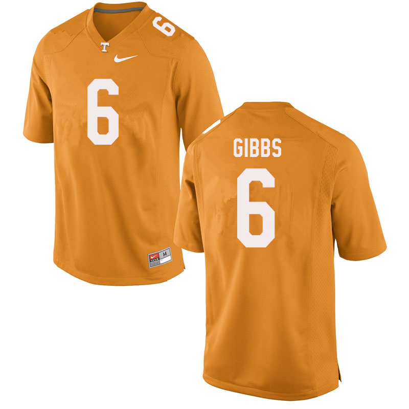 Men #6 Deangelo Gibbs Tennessee Volunteers College Football Jerseys Sale-Orange